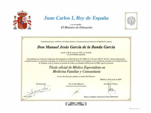 Especialista en Medicina Familiar y Comunitaria