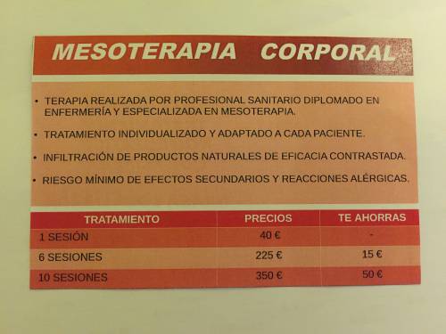 Foto Mesoterapia infiltrada corporal marina baixa