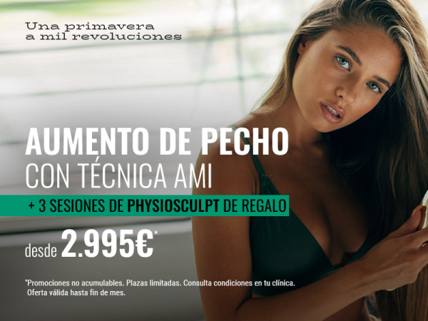 AUMENTO DE PECHO CON T�CNICA AMI + 3 SESIONES DE PHYSIOSCULPT DE REGALO DESDE 2.995� en TodoEstetica.com
